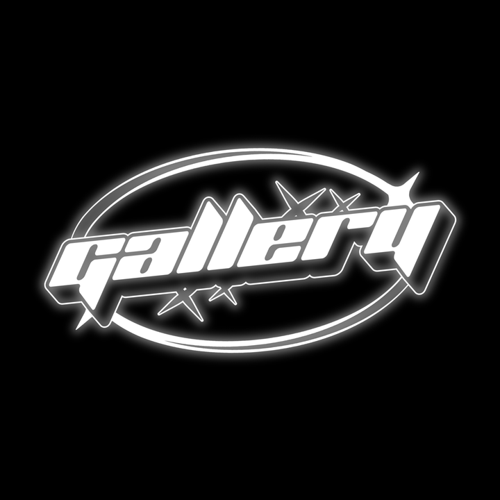 Custom car window decals and vinyl car stickers for vehicles. Stars "Gallery" logo, on black background