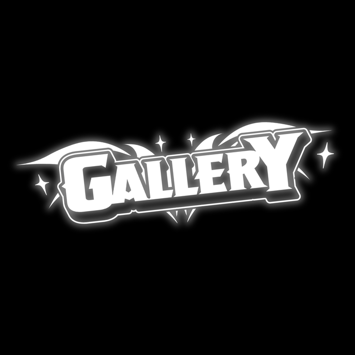Custom car window decals and vinyl car stickers for vehicles. Tribal "Gallery" logo, on black background