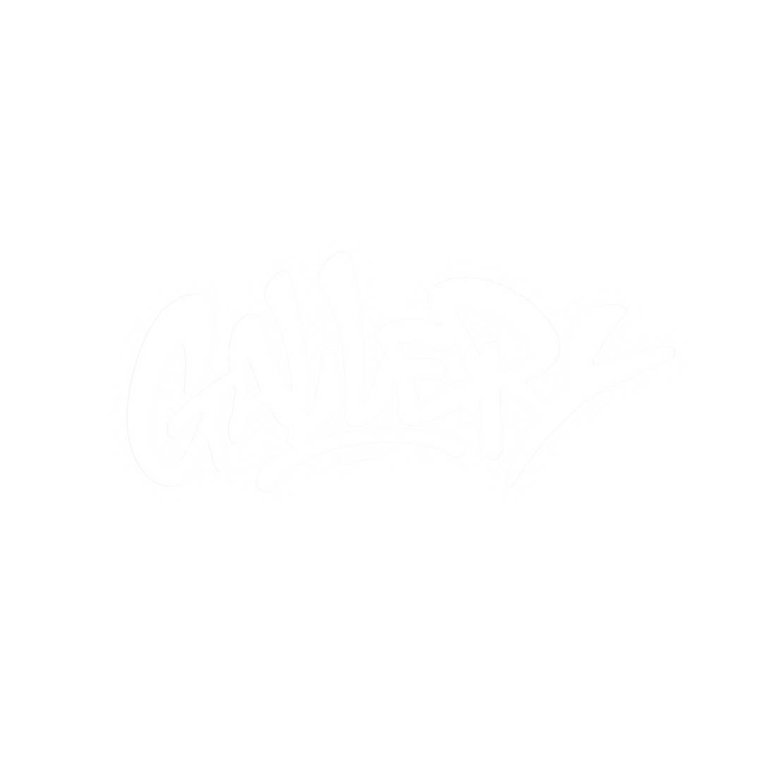 Custom car window decals and vinyl car stickers for vehicles. Graffiti "Gallery" logo V2, on black background