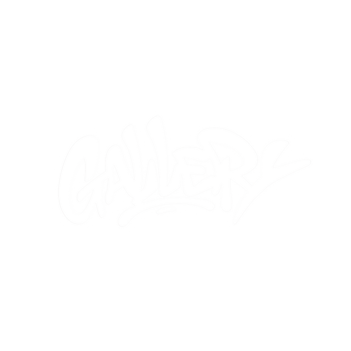 Custom car window decals and vinyl car stickers for vehicles. Graffiti "Gallery" logo V2, on black background