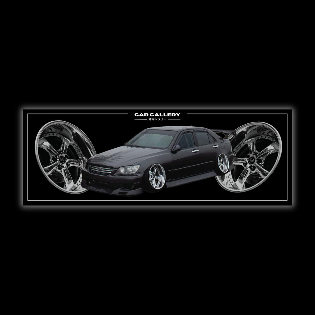 Car slap sticker featuring Lexus IS300 / IS200. Custom slap sticker on a black background