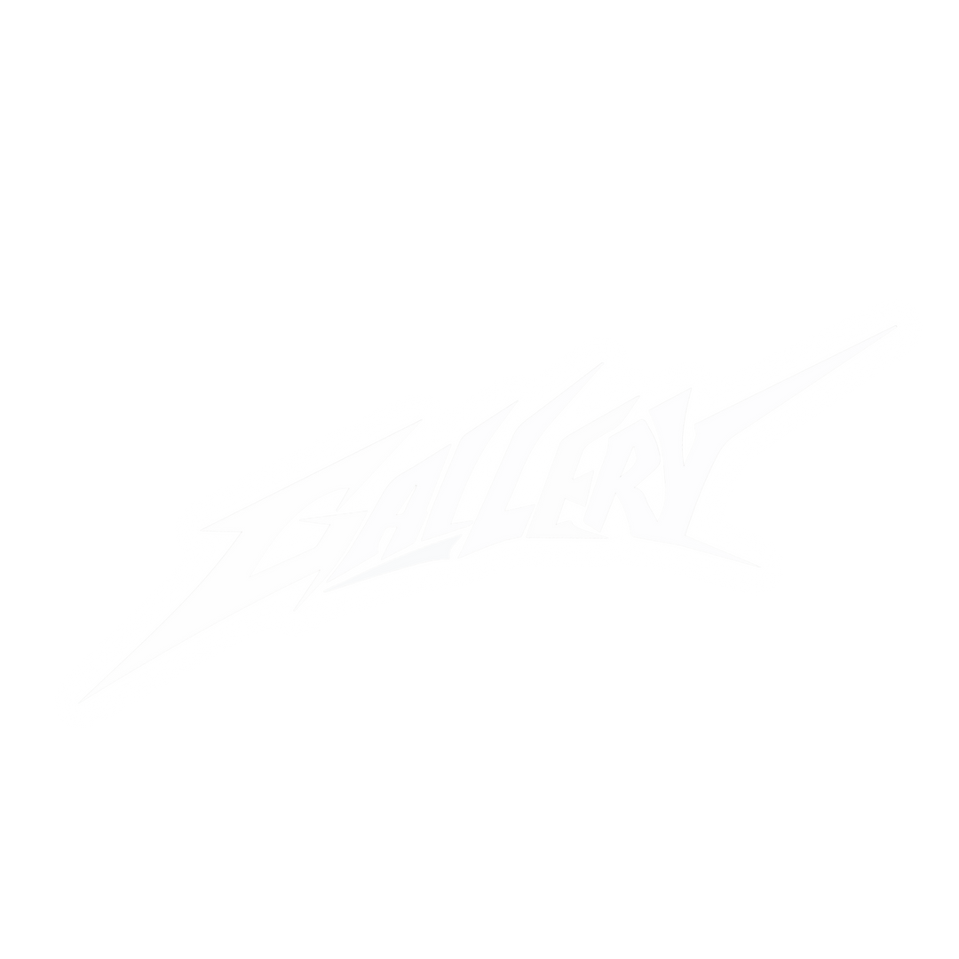 Custom car window decals and vinyl car stickers for vehicles. Metal "Gallery" logo, on black background