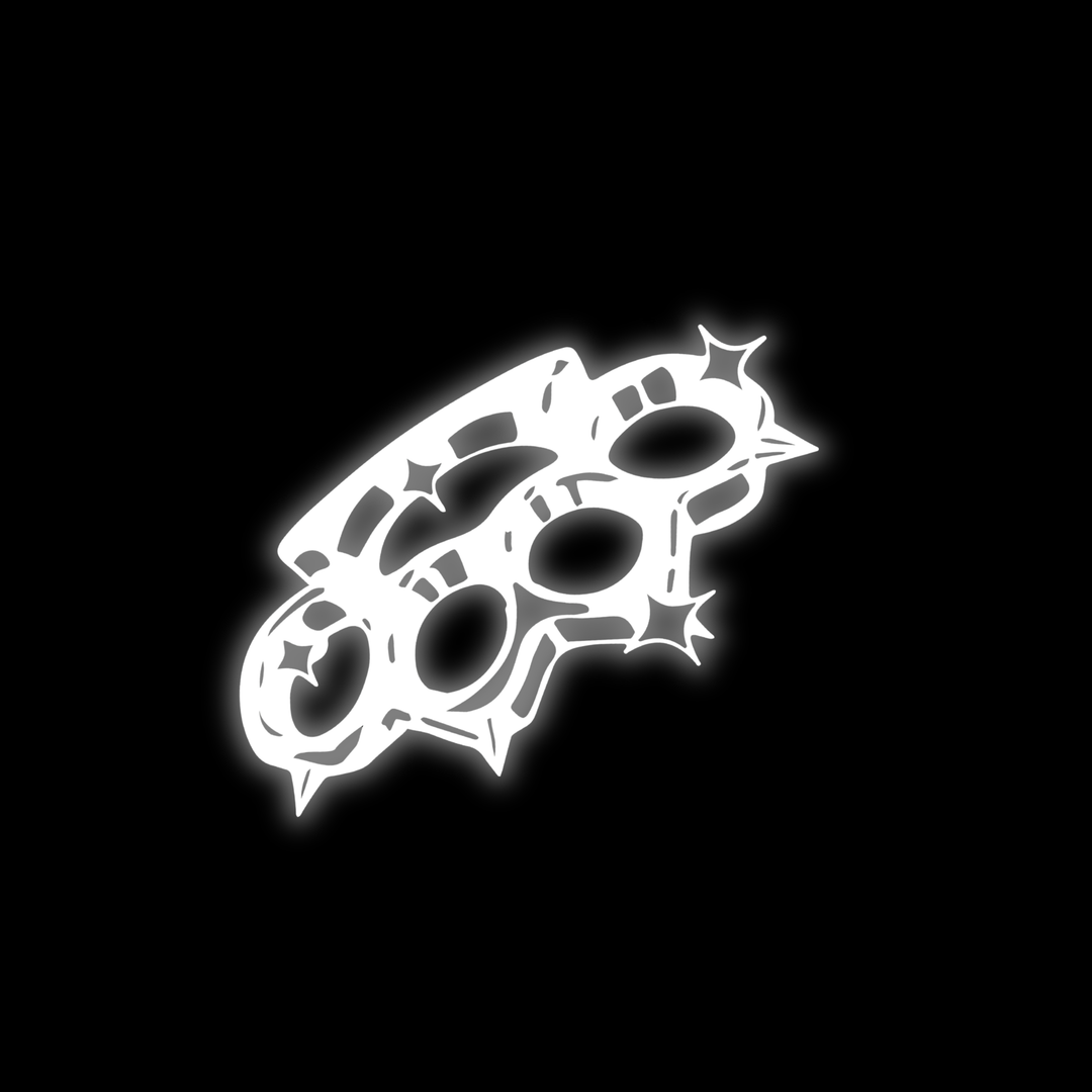 Custom car window decals and vinyl car stickers for vehicles of fighting knuckles, on a black background