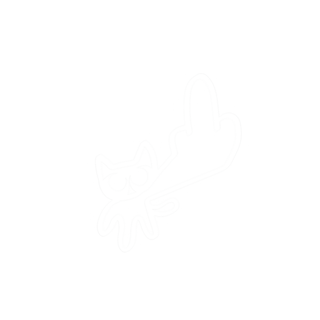 Custom car window decals and vinyl car stickers for vehicles of a cat sticking up his middle finger, on a black background